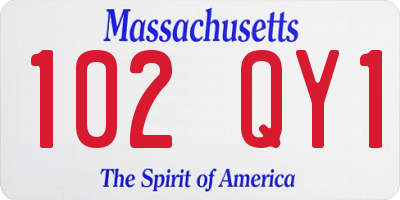 MA license plate 102QY1