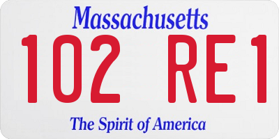 MA license plate 102RE1