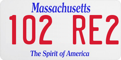 MA license plate 102RE2