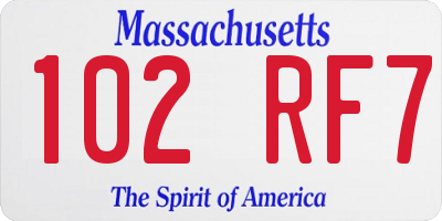 MA license plate 102RF7