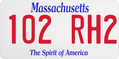 MA license plate 102RH2