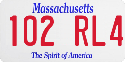 MA license plate 102RL4