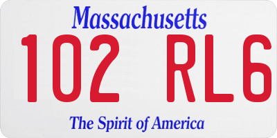MA license plate 102RL6