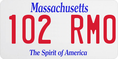 MA license plate 102RM0