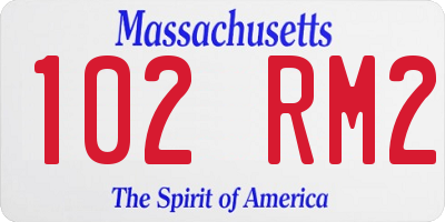 MA license plate 102RM2