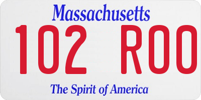 MA license plate 102RO0