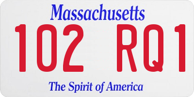 MA license plate 102RQ1