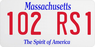 MA license plate 102RS1