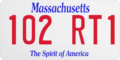 MA license plate 102RT1