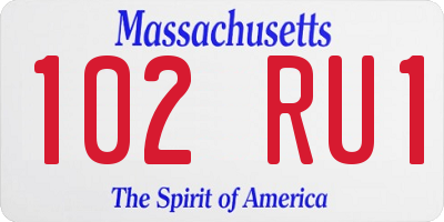 MA license plate 102RU1