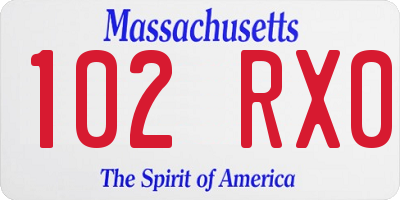MA license plate 102RX0