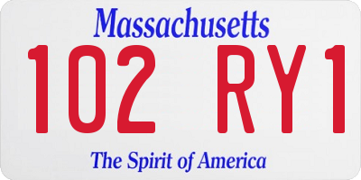 MA license plate 102RY1