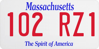 MA license plate 102RZ1