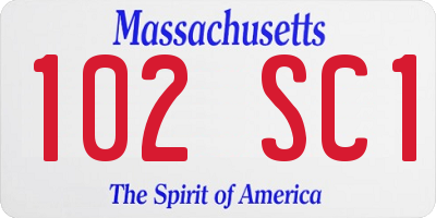 MA license plate 102SC1