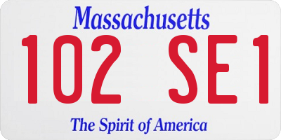 MA license plate 102SE1