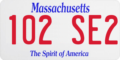 MA license plate 102SE2