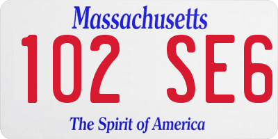 MA license plate 102SE6