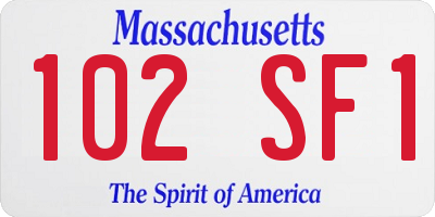 MA license plate 102SF1