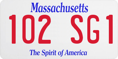 MA license plate 102SG1