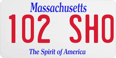 MA license plate 102SH0