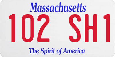 MA license plate 102SH1