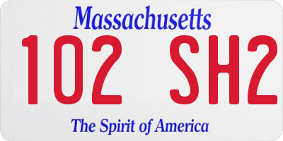 MA license plate 102SH2