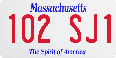 MA license plate 102SJ1