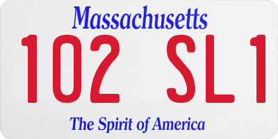 MA license plate 102SL1