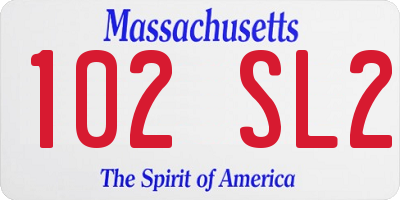MA license plate 102SL2