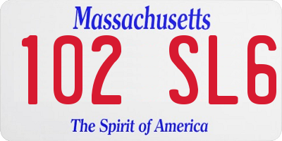 MA license plate 102SL6