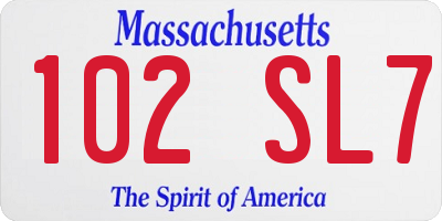 MA license plate 102SL7
