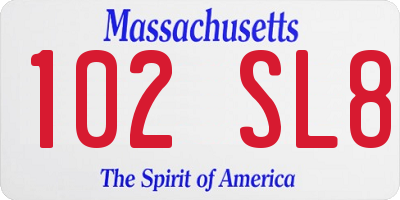 MA license plate 102SL8