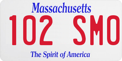 MA license plate 102SM0