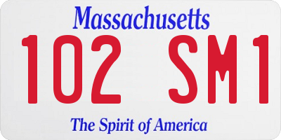 MA license plate 102SM1