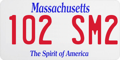 MA license plate 102SM2