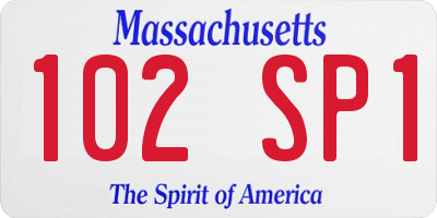 MA license plate 102SP1