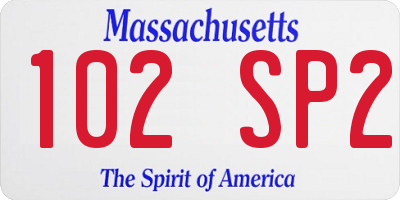MA license plate 102SP2