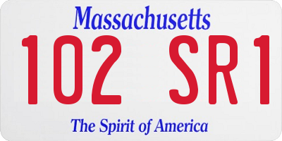 MA license plate 102SR1