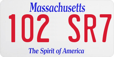 MA license plate 102SR7