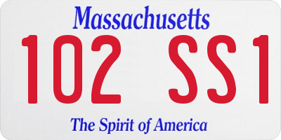 MA license plate 102SS1