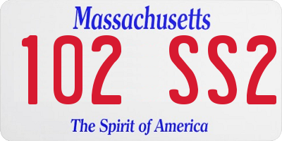 MA license plate 102SS2