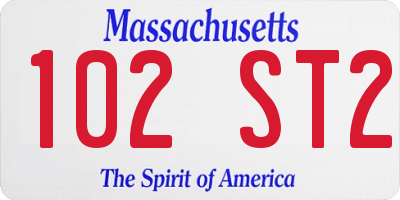 MA license plate 102ST2