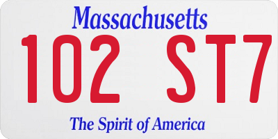 MA license plate 102ST7