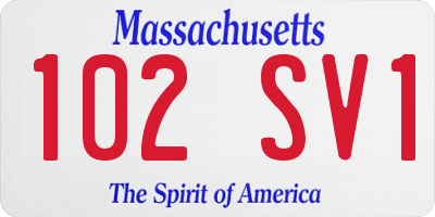 MA license plate 102SV1