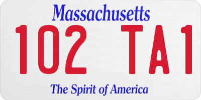 MA license plate 102TA1