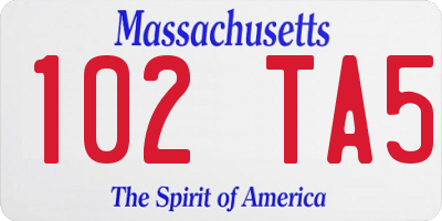 MA license plate 102TA5