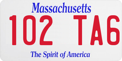 MA license plate 102TA6