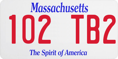 MA license plate 102TB2