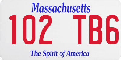 MA license plate 102TB6