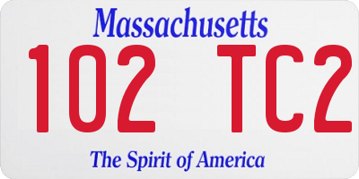 MA license plate 102TC2